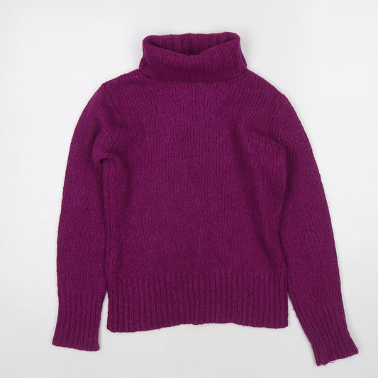 Gap Womens Purple Roll Neck Wool Pullover Jumper Size S