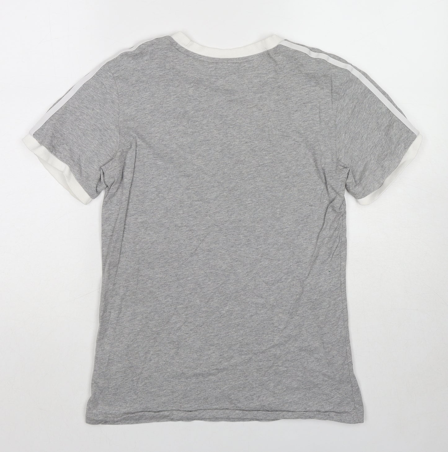 adidas Womens Grey Cotton Basic T-Shirt Size 12 Round Neck