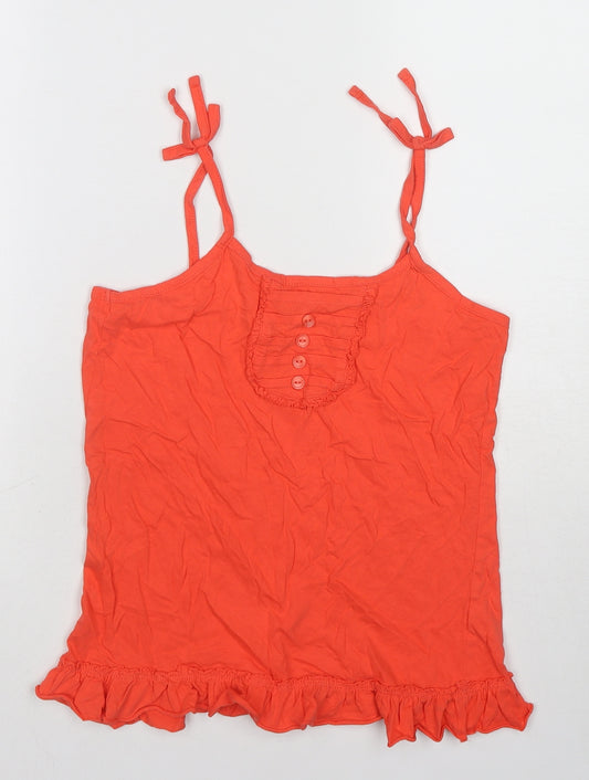Ethel Austin Girls Red Cotton Camisole Tank Size 11-12 Years Scoop Neck Pullover