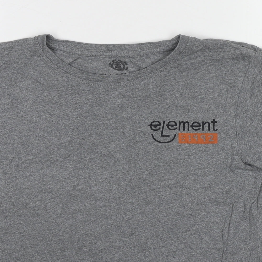 Element Womens Grey Cotton Basic T-Shirt Size 8 Round Neck - Free & Easy