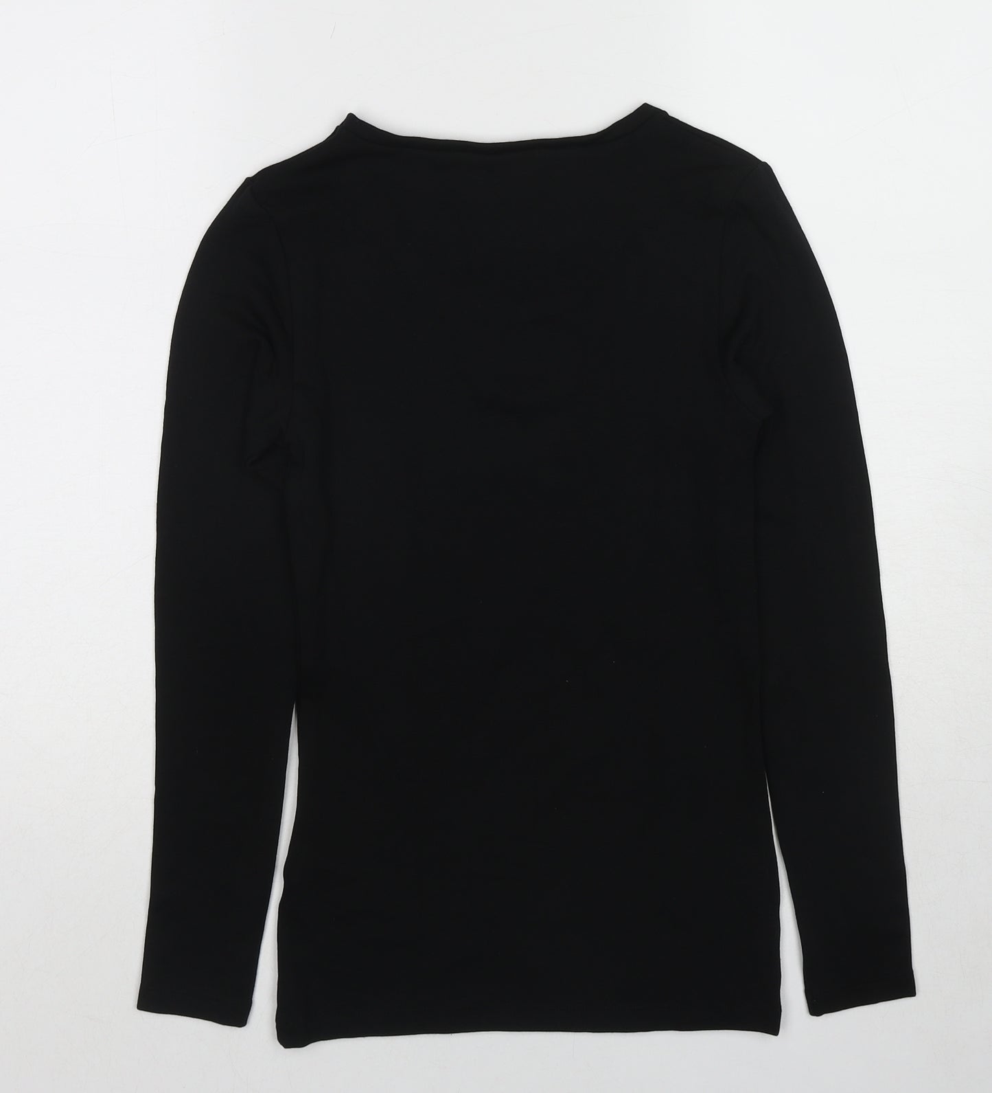 Marks and Spencer Womens Black Acrylic Basic T-Shirt Size 10 Round Neck