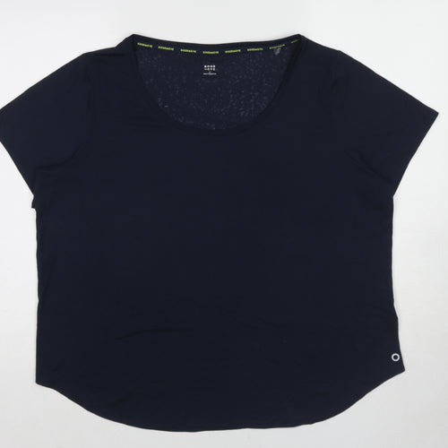 GOODMOVE Womens Blue Polyester Basic T-Shirt Size 20 Round Neck