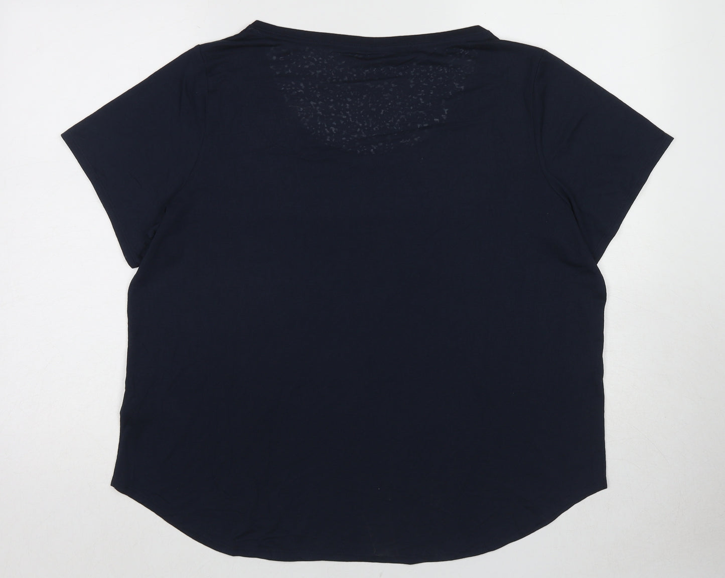 GOODMOVE Womens Blue Polyester Basic T-Shirt Size 20 Round Neck