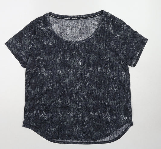 GOODMOVE Womens Grey Animal Print Polyester Basic T-Shirt Size 16 Round Neck - Snake Skin Print