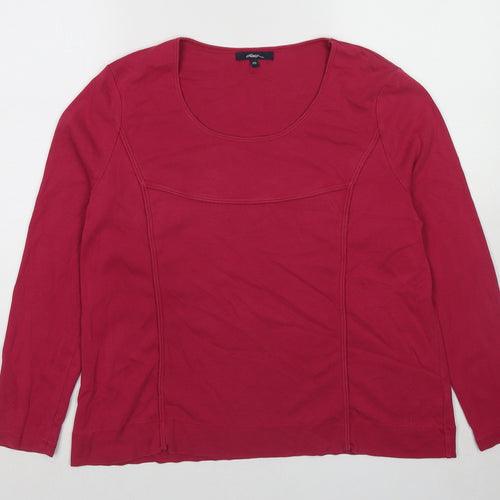 DASH Womens Pink Cotton Basic Blouse Size 20 Round Neck