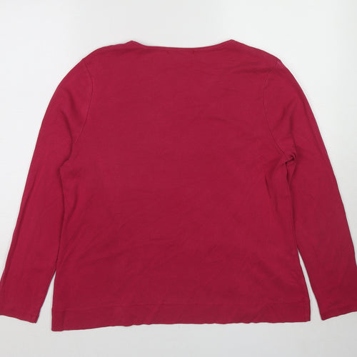 DASH Womens Pink Cotton Basic Blouse Size 20 Round Neck