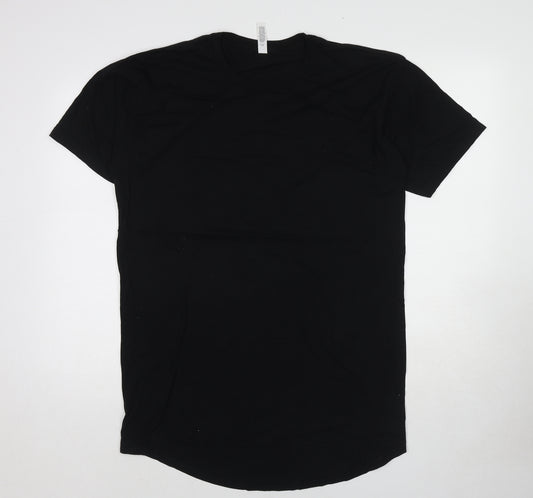Bella + Canvas Womens Black Cotton T-Shirt Dress Size L Round Neck Pullover