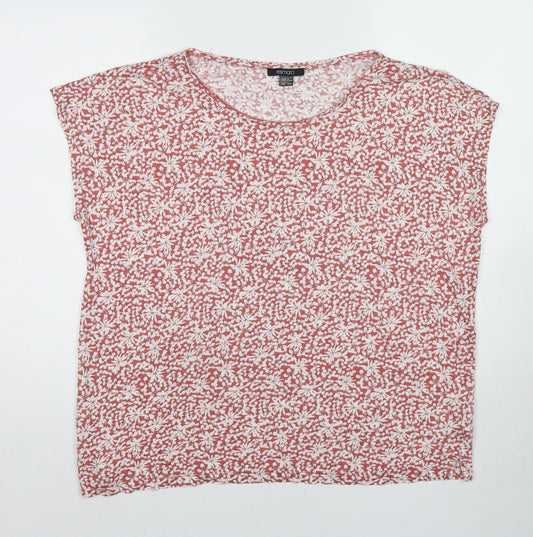 ESMARA Womens Multicoloured Geometric Cotton Basic T-Shirt Size L Round Neck