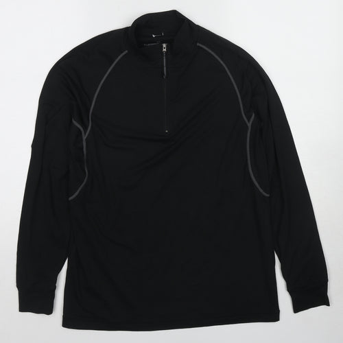 Thermo Layer Mens Black Cotton Pullover Sweatshirt Size M