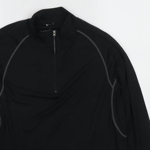 Thermo Layer Mens Black Cotton Pullover Sweatshirt Size M