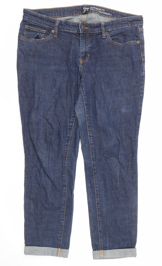 Gap Womens Blue Cotton Straight Jeans Size 12 Regular Zip