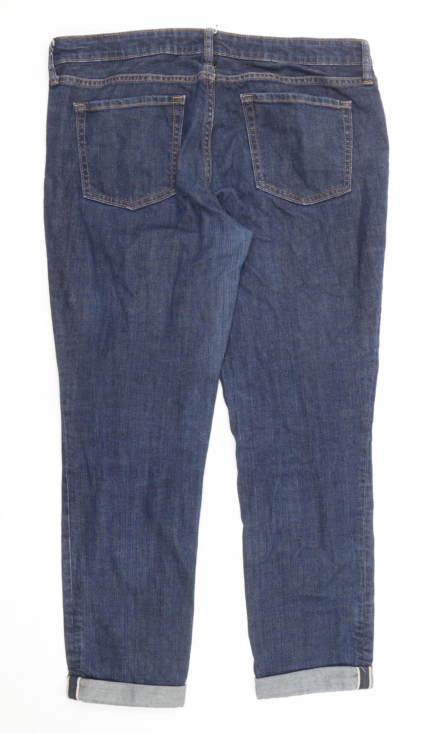 Gap Womens Blue Cotton Straight Jeans Size 12 Regular Zip