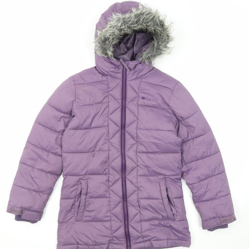 Mountain Warehouse Girls Purple Quilted Coat Size 9-10 Years Zip