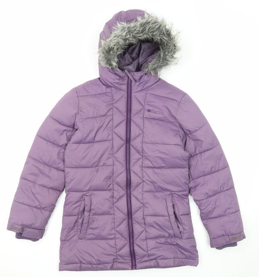 Mountain Warehouse Girls Purple Quilted Coat Size 9-10 Years Zip