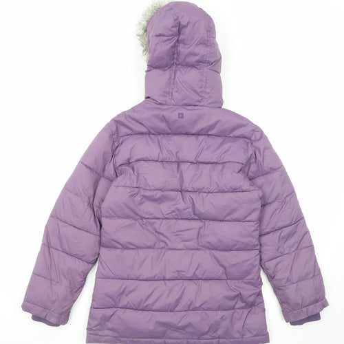 Mountain Warehouse Girls Purple Quilted Coat Size 9-10 Years Zip