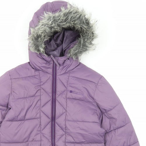 Mountain Warehouse Girls Purple Quilted Coat Size 9-10 Years Zip