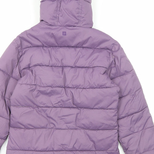 Mountain Warehouse Girls Purple Quilted Coat Size 9-10 Years Zip