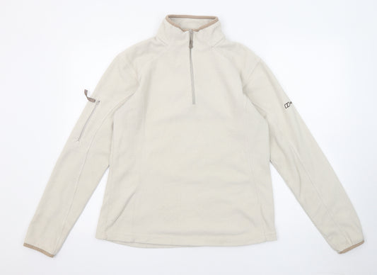 Berghaus Womens Beige Polyester Pullover Sweatshirt Size 14 Zip