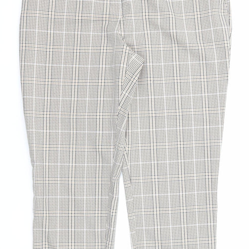 Dorothy Perkins Womens Multicoloured Plaid Polyester Carrot Trousers Size 14 Regular Zip