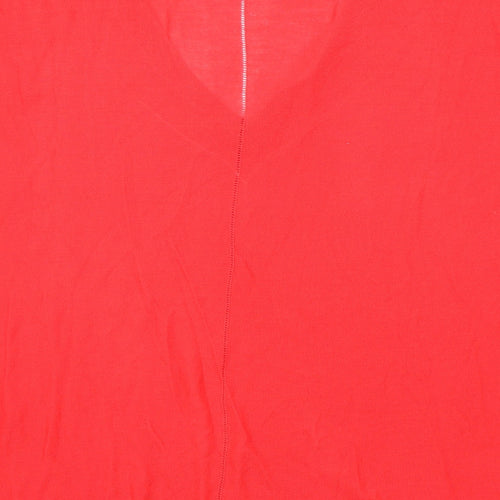 NEXT Womens Red V-Neck Viscose Pullover Jumper Size 18
