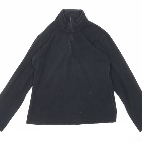 Columbia Womens Black Polyester Pullover Sweatshirt Size S Zip