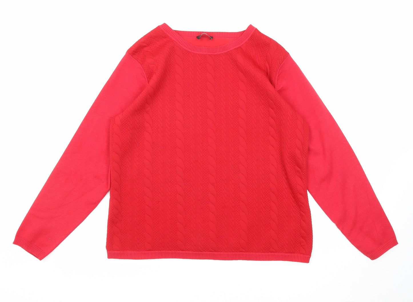 Klass Womens Red Round Neck Polyester Pullover Jumper Size L