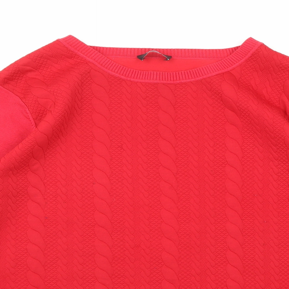 Klass Womens Red Round Neck Polyester Pullover Jumper Size L