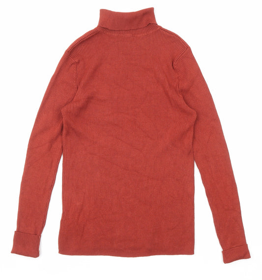 Marks and Spencer Womens Red Roll Neck Viscose Pullover Jumper Size 12