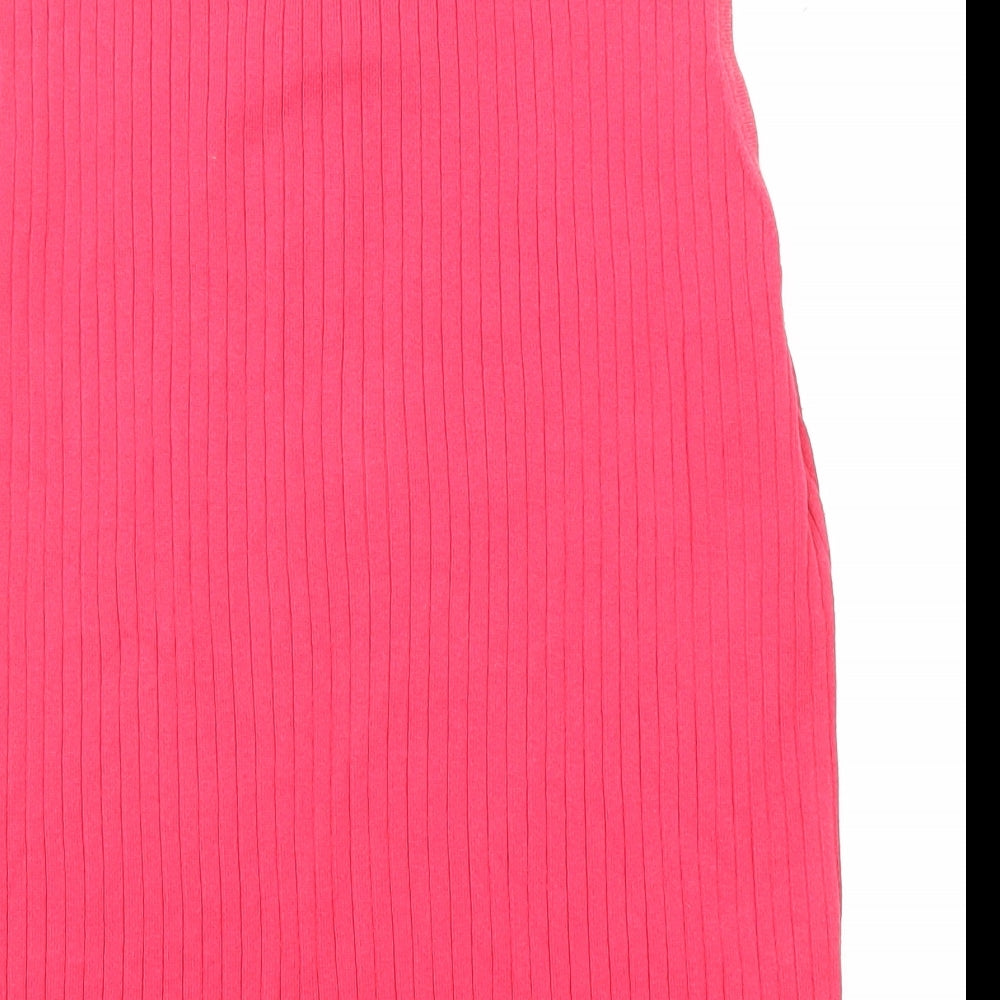 NEXT Womens Pink Cotton Basic Tank Size 18 Round Neck