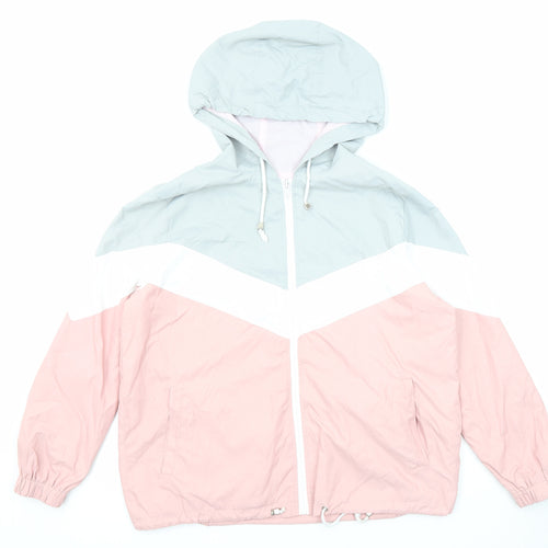 New Look Womens Pink Geometric Jacket Size M Zip