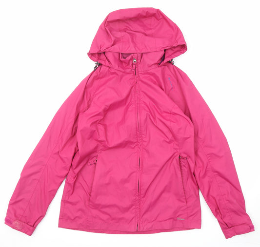 Quechua Womens Pink Windbreaker Jacket Size S Zip