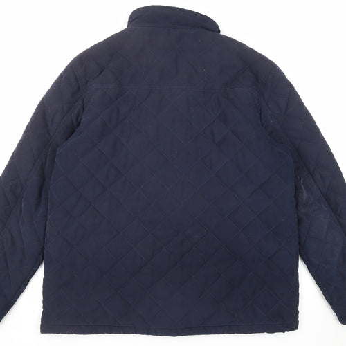EWM Mens Blue Quilted Jacket Size XL Zip