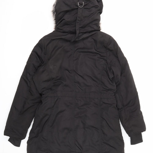 Steve Madden Womens Black Parka Coat Size S Zip