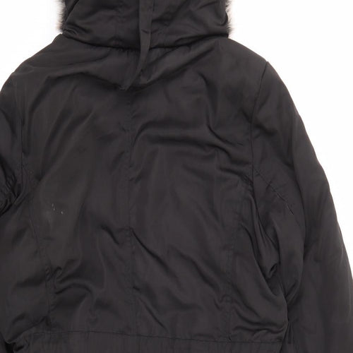 Steve Madden Womens Black Parka Coat Size S Zip