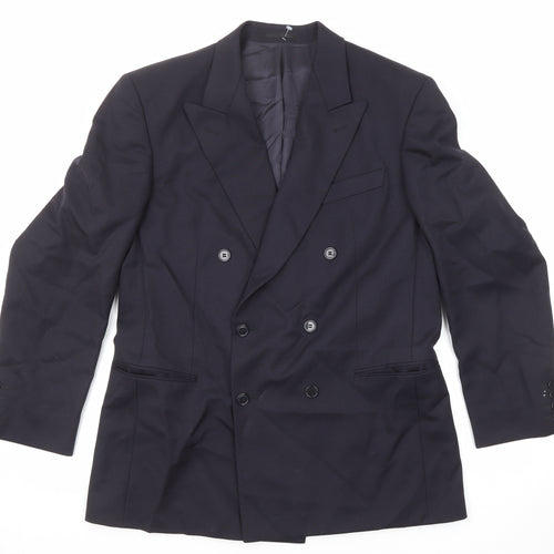 Savoy Taylor's Guide Mens Blue Polyester Jacket Suit Jacket Size 40 Regular