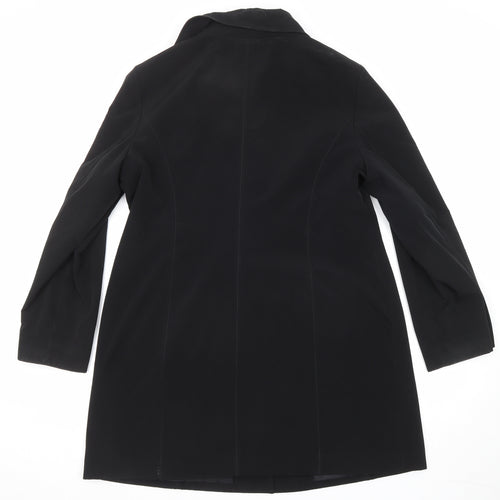 NEXT Womens Black Overcoat Coat Size 18 Button