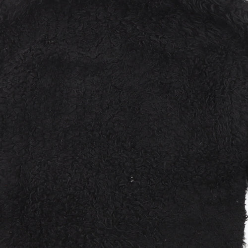 Topshop Womens Black Jacket Size 8 Snap - Teddy Bear Style