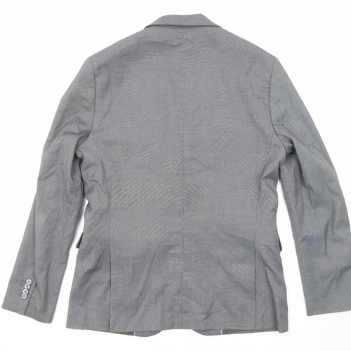 Mango Mens Grey Polyester Jacket Suit Jacket Size 40 Regular