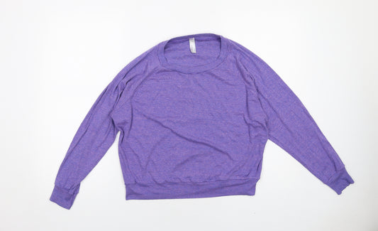 American Apparel Womens Purple Polyester Pullover Sweatshirt Size S Pullover