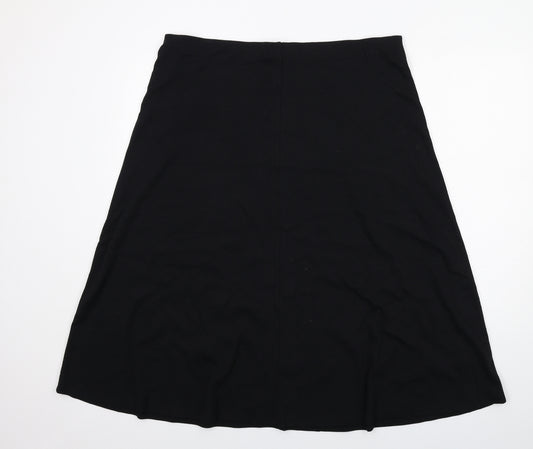 Marks and Spencer Womens Black Cotton Swing Skirt Size 20