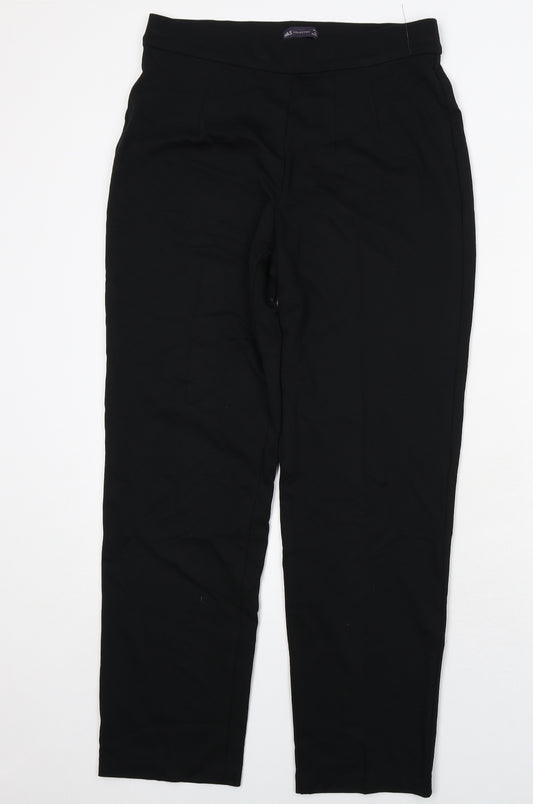 Marks and Spencer Womens Black Viscose Trousers Size 14 Regular