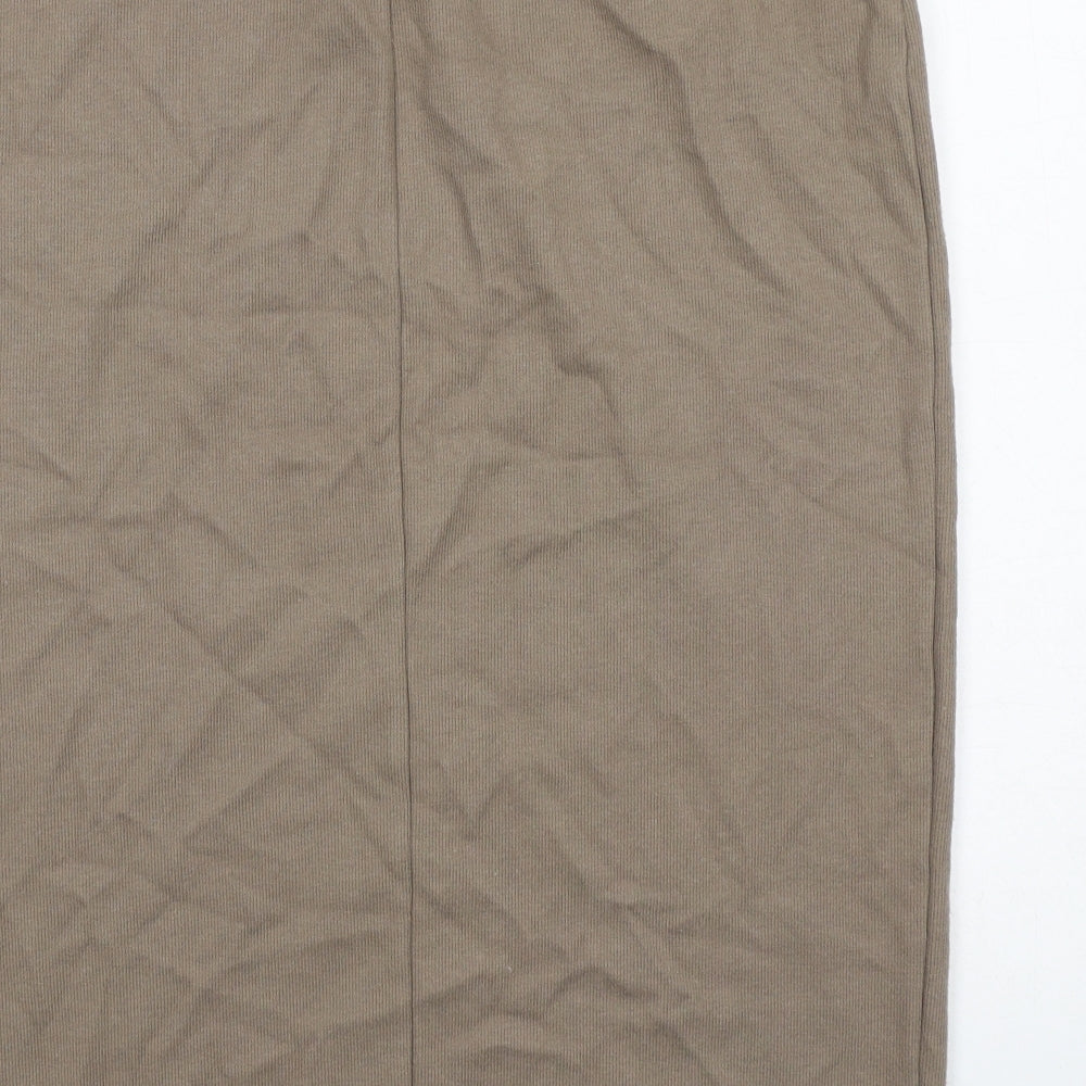 Marks and Spencer Womens Brown Polyester A-Line Skirt Size 14