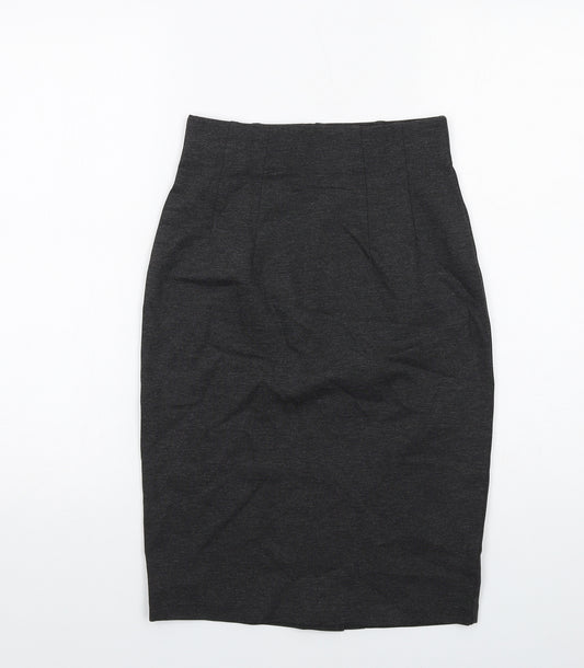 Marks and Spencer Womens Grey Viscose Straight & Pencil Skirt Size 6