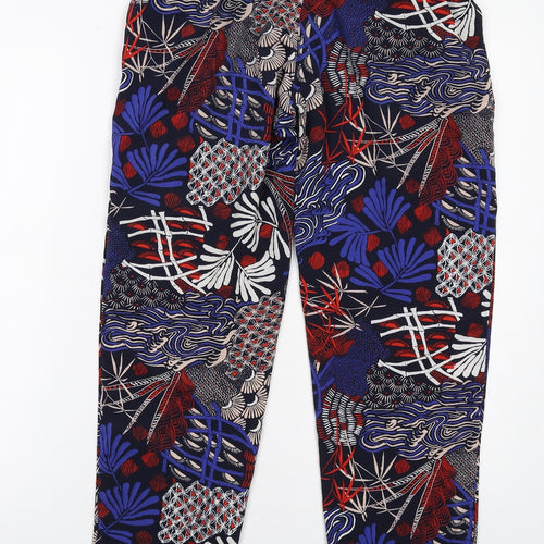 H&M Womens Multicoloured Geometric Polyester Harem Trousers Size 10 Regular