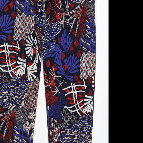 H&M Womens Multicoloured Geometric Polyester Harem Trousers Size 10 Regular