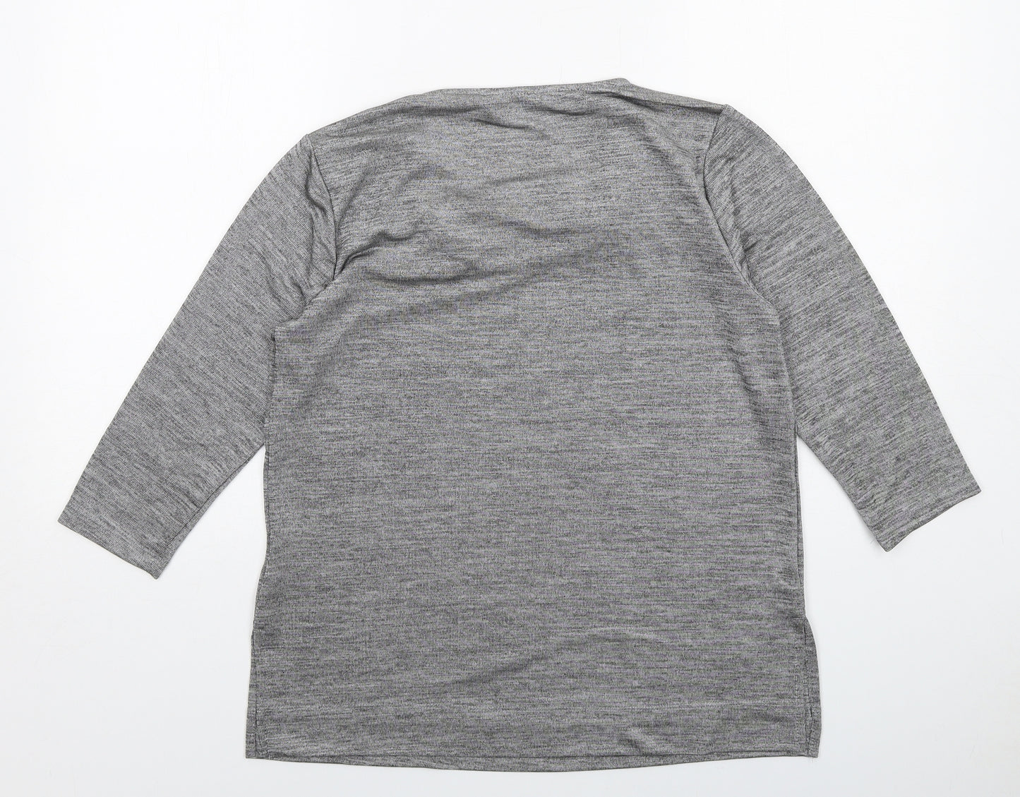 Rose & Olive Womens Grey Geometric Polyester Basic Blouse Size M Cowl Neck
