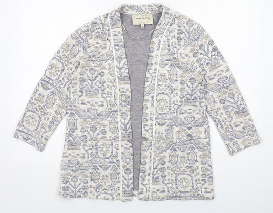 River Island Womens Ivory Geometric Kimono Jacket Size 12