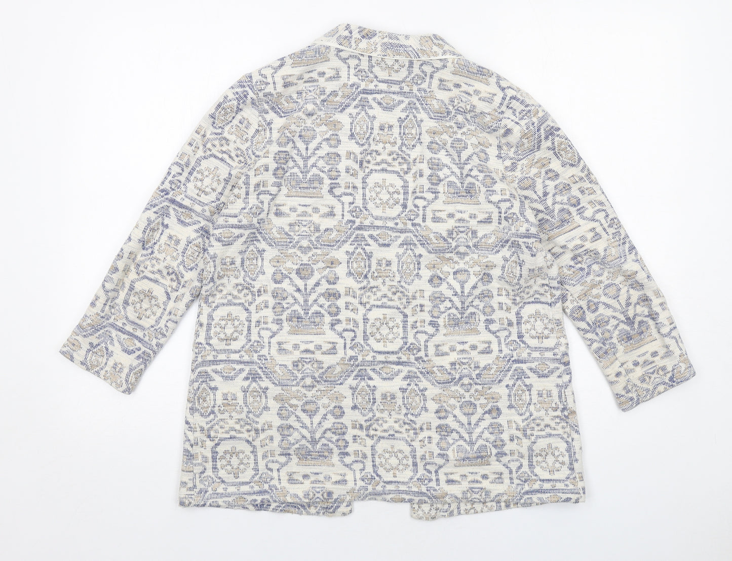 River Island Womens Ivory Geometric Kimono Jacket Size 12