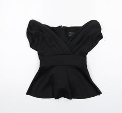 ASOS Womens Black Polyester Basic Blouse Size 6 V-Neck