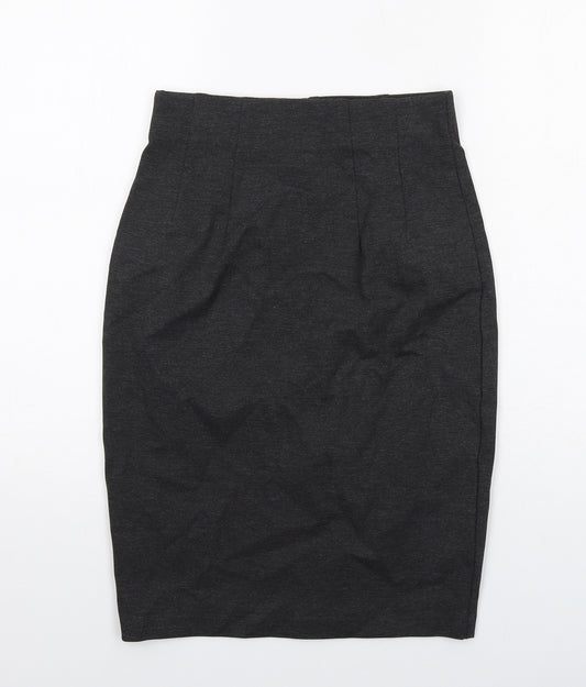 Marks and Spencer Womens Grey Viscose Straight & Pencil Skirt Size 8
